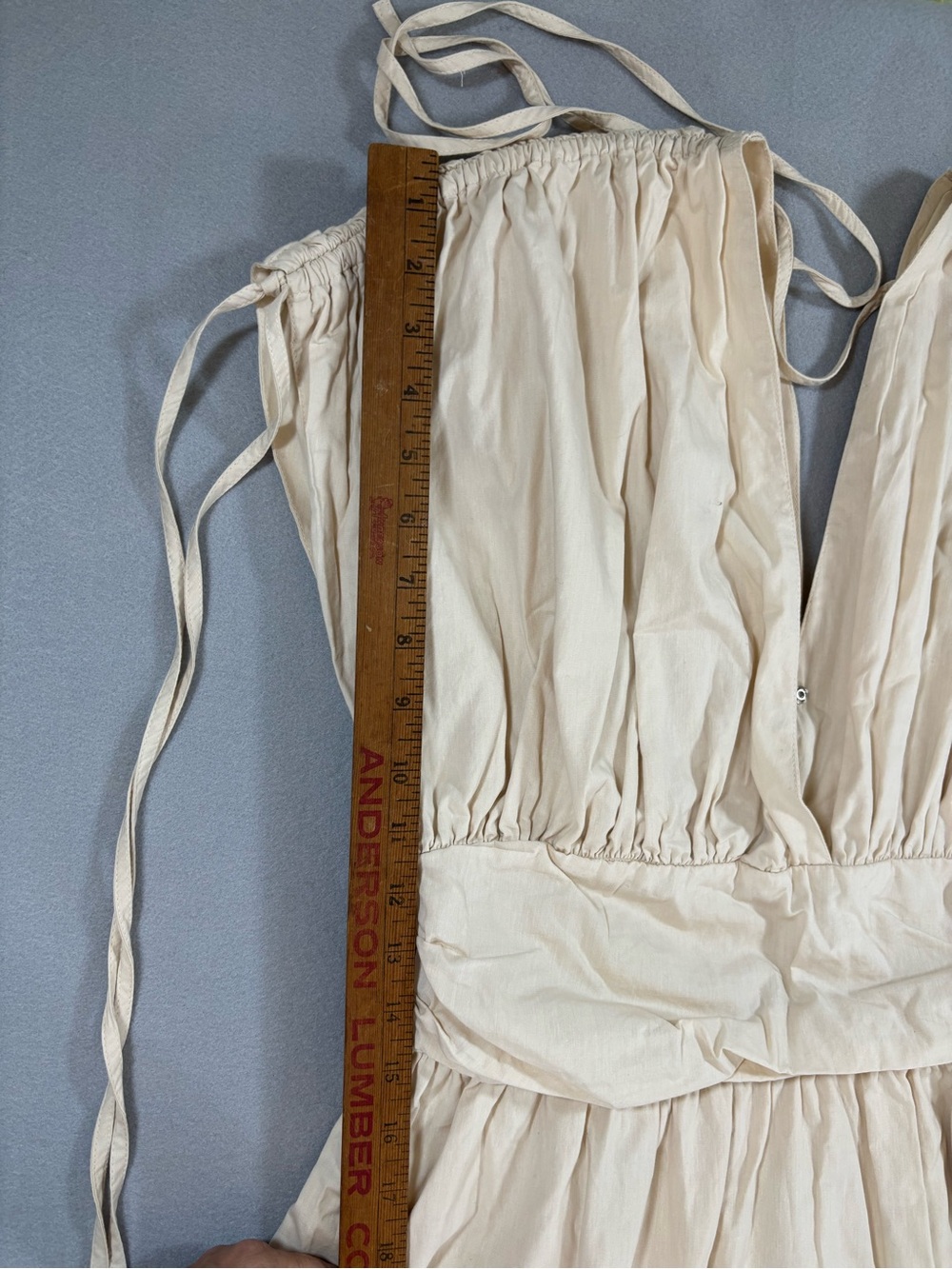 Ciebon Gale Cream Midi Dress with Navy Palm Motif cotton M - Picture 8 of 14
